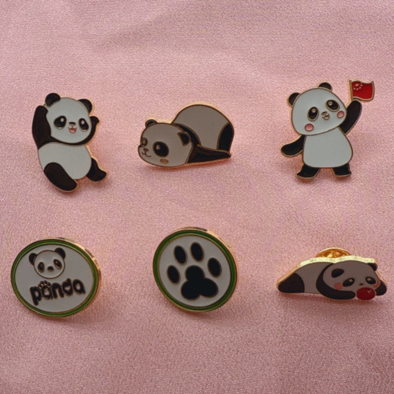 Winter Clothing Usa - 6pcs Cartoon China Panda Badge Autumn/Winter