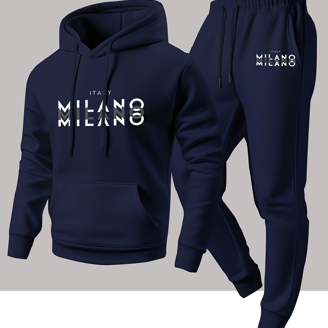 Winter Clothing Equipment - Trendy Men's Italian Milan Letter Pattern