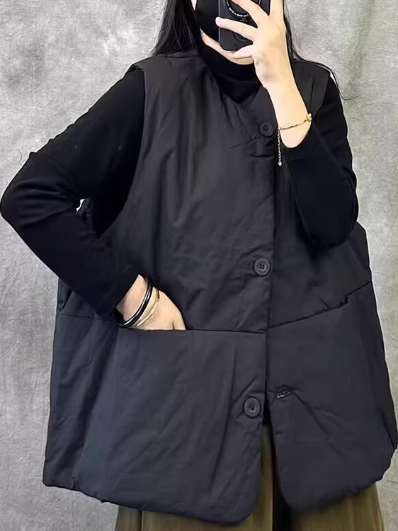 Retro Short Sleeveless Vest Wo - Winter Clothing Needs review and price