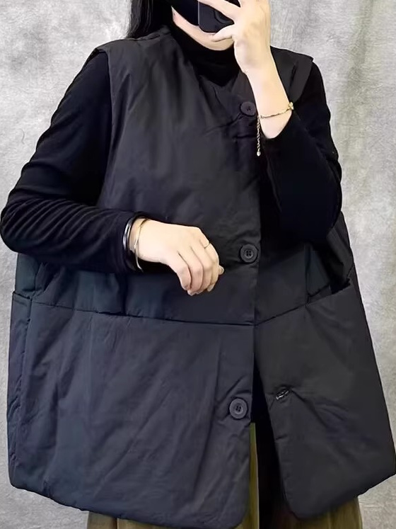 Retro Short Sleeveless Vest Wo - Winter Clothing Needs review and price
