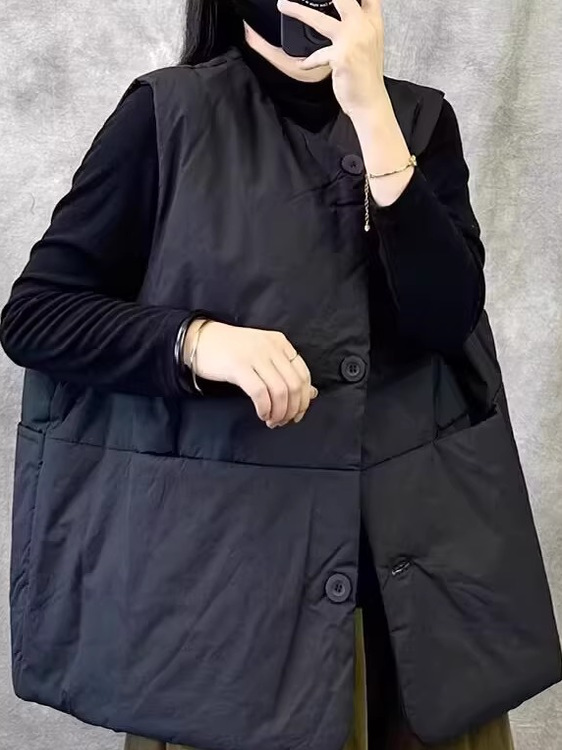 Retro Short Sleeveless Vest Wo - Winter Clothing Needs review and price