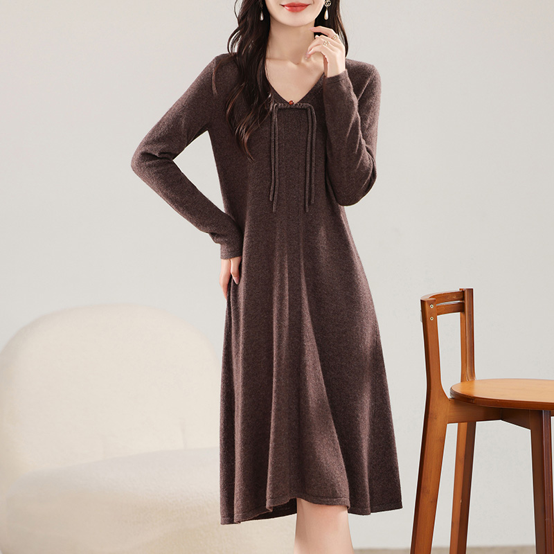 100% Merino Wool Women's Midi  - Winter Clothing Dress Up review and price
