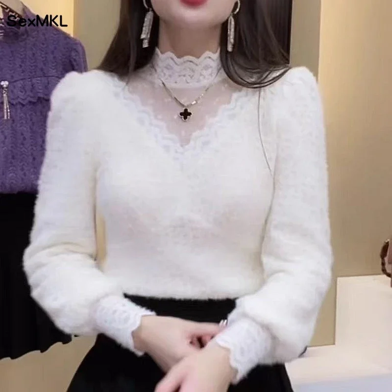 Autumn Winter Lace Tops Blouse - Winter Clothing Factory Outlet review and price