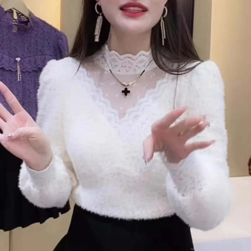 Autumn Winter Lace Tops Blouse - Winter Clothing Factory Outlet review and price