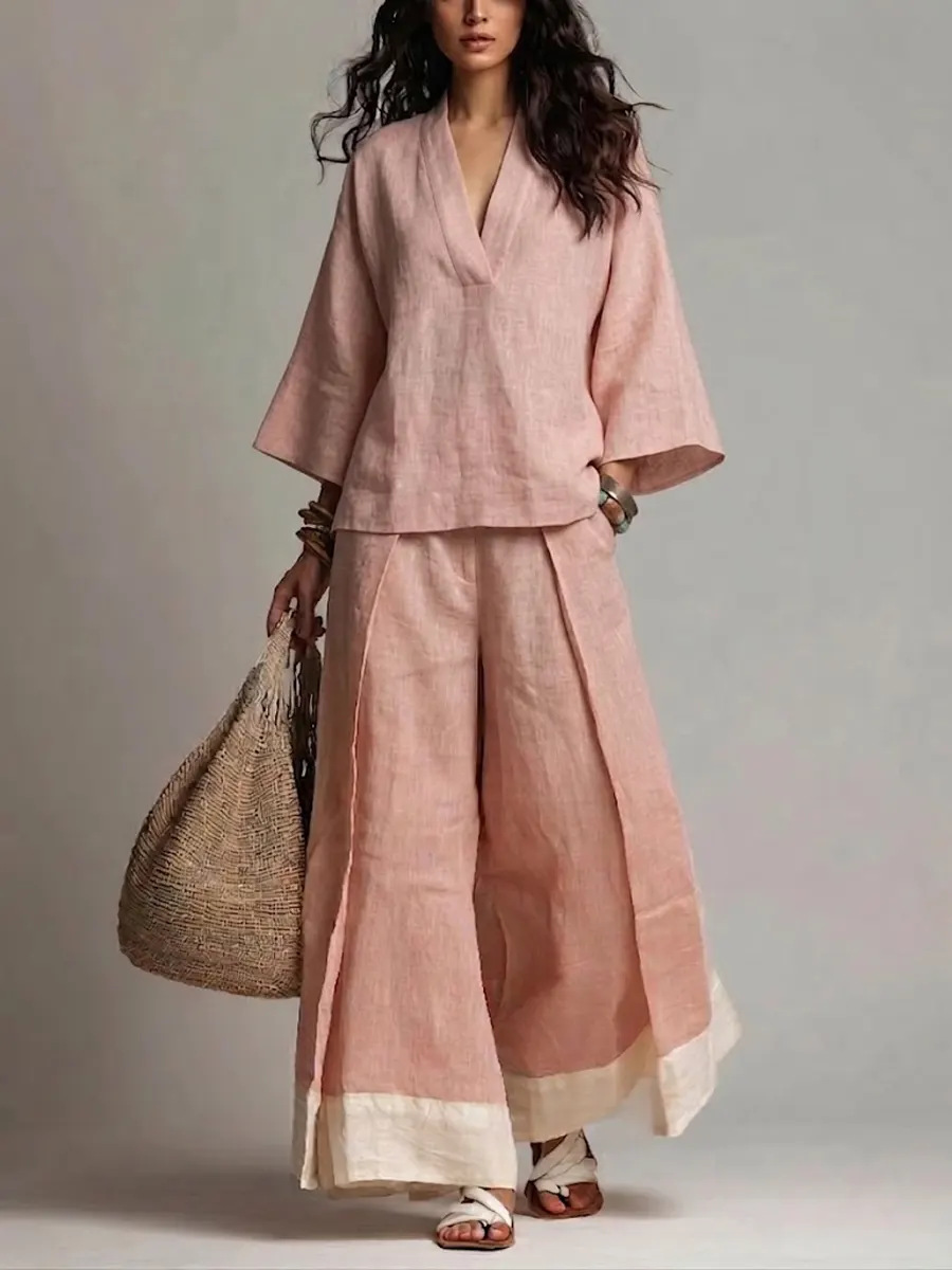 Summer Women V-neck Cotton Lin - Winter Clothing Sale review and price