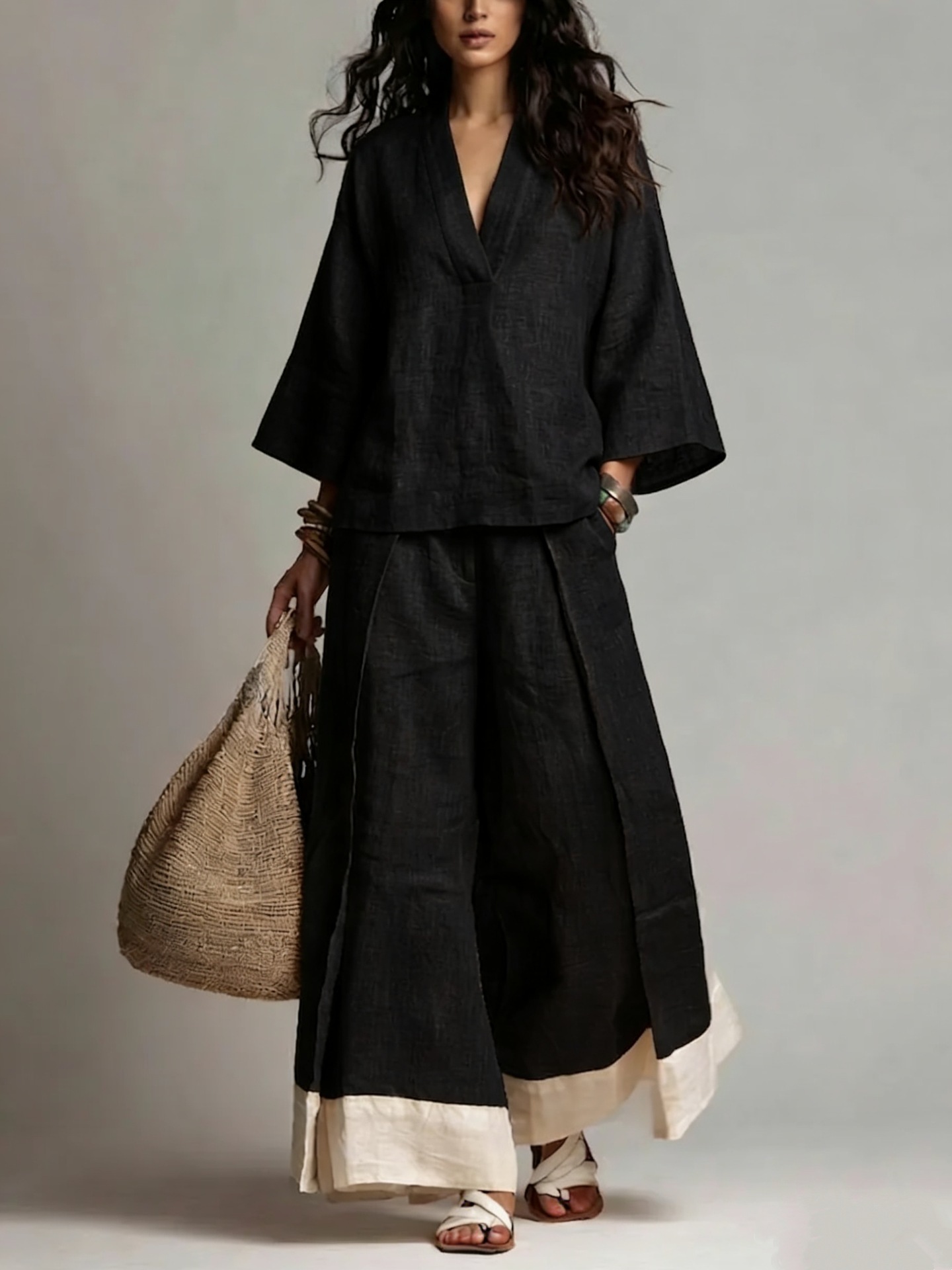Summer Women V-neck Cotton Lin - Winter Clothing Sale review and price