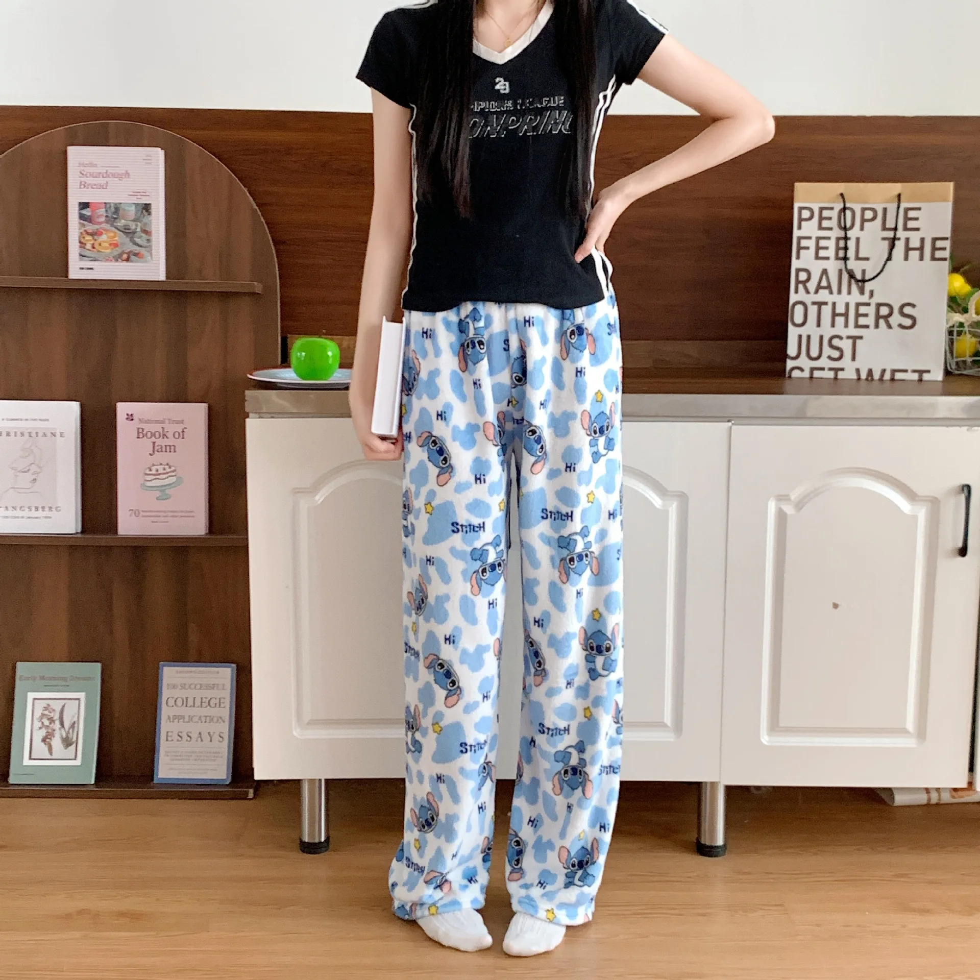 Cartoon Stitch Flannel Pajamas - Winter Clothing Equipment review and price