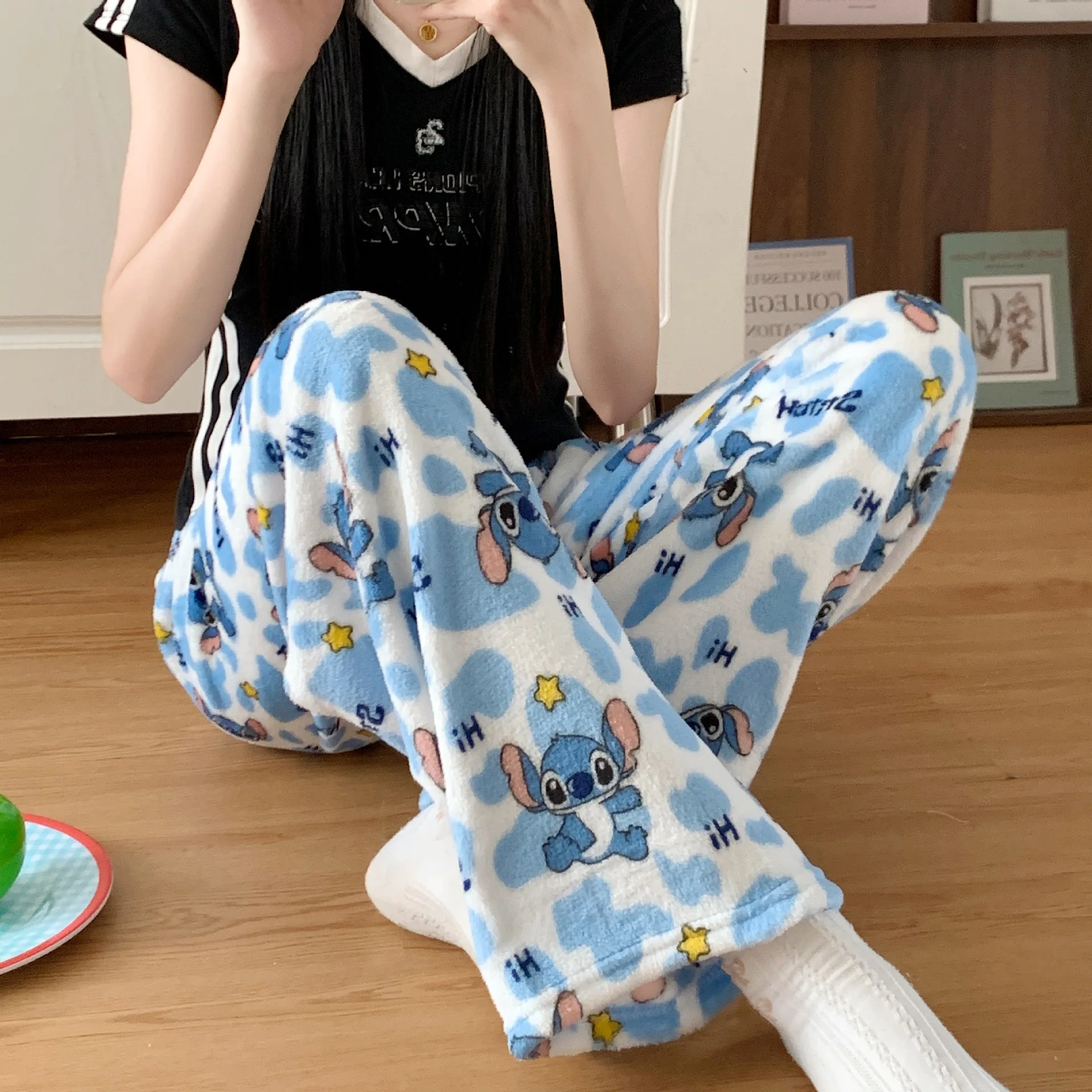 Cartoon Stitch Flannel Pajamas - Winter Clothing Equipment review and price