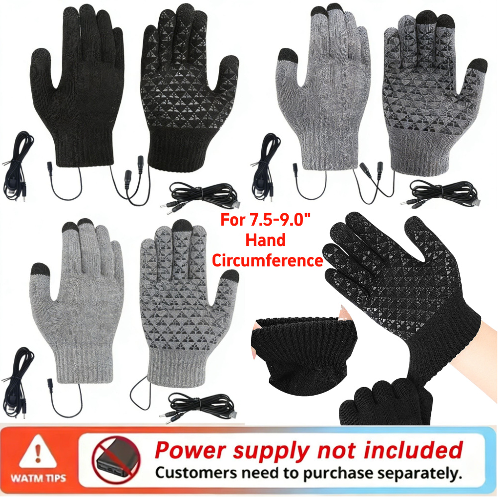 5-1Pairs USB Heated Knitted Gl - Knit Glove Touch Screen review and price